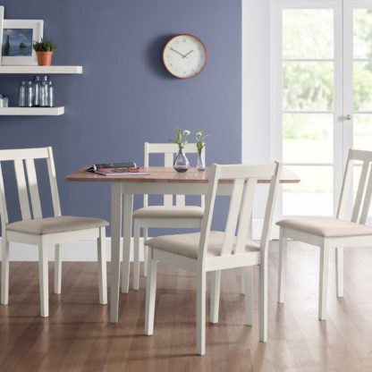 4670aff5dbfa9a0a220cfb3b9dcc1fea6cd4704cd5bd109aee5edbd5e135885e.jpg An Image of Rufford 4 Seater Two-Tone Dining Table, Ivory Ivory