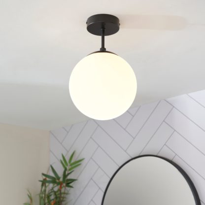 ac093487720ee8a7b4437cce5ce782d495d64832b4ce30da7e45ef6d9dc0668a.jpg An Image of Sfera Bathroom Flush Ceiling Light Black