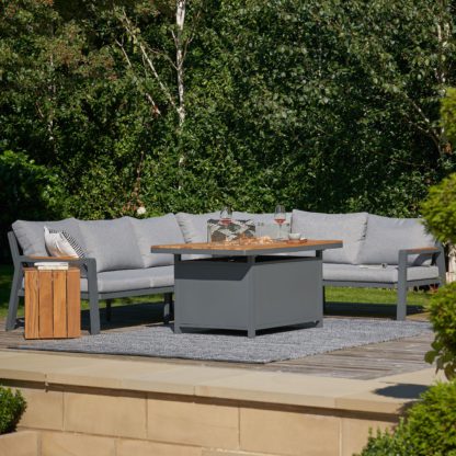 ef0db86b772a1a1e31a945bd34f56ce5c4d64f0de3963a2728c22454b21e2952.jpg An Image of Stockholm Corner Set with Fire Pit Table Grey