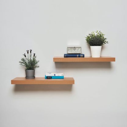 0b977333952f11df7db09fbaf51134a934f233cea8fddb7f914a6f0039f6276c.jpg An Image of Set of 2 Floating Shelves, 60cm