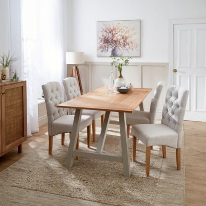 13f53494aa1ddf17007360eea75a92b1eb8d2bbc20e63575aae7818a12fe5912.jpg An Image of Clifford 6 Seater Trestle Dining Table