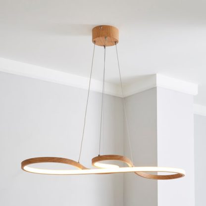 298a42565b6f5f6e171a4a018416f3874273b4e2dda17dcaeddbacdac9d3a6de.jpg An Image of Jaxson LED Wood Effect Ceiling Light