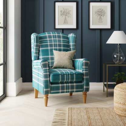 41fb4b61cb730b723c6b88e1a50e129da7b7bf88e27422b8990a3f9fcc021105.jpg An Image of Oswald Check Wingback Armchair