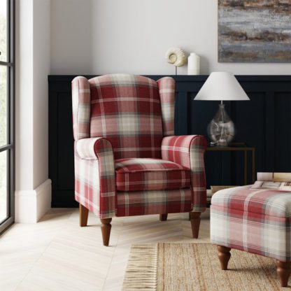 43f9d3a627f57ea18d7a1b01c7f9467b498391a9593c2b08795f4d4350070370.jpg An Image of Oswald Check Wingback Armchair