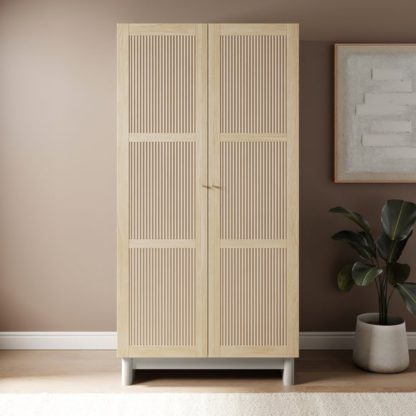 4a83befca36d8e0fe6191a4d88dc6a6fb2a5ea61e67fb0e5524bc3716f174a29.jpg An Image of Maeva Double Wardrobe, Light Oak Effect