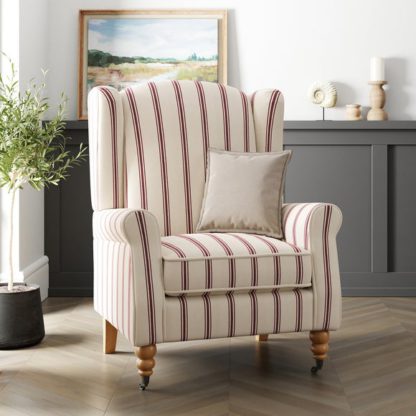 867c99edaef0c5a238046e78f0c53026a8a077b82cdf10456ff593ede459aa94.jpg An Image of Oswald Grande Folkstone Stripe Wingback Armchair