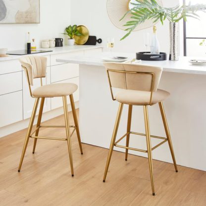 8d778ba7204190a7277f8da4561671d21678c76341b3342ef062a6c2244ec09d.jpg An Image of Kendall Bar Stool, Velvet