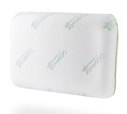 94bd484a0b7c8b015fb89ff24d2cba538794786976a3171dac87227cc8935144.jpg An Image of Luxury Bamboo Memory Foam Laytech Foam Pillow - White - Fabric