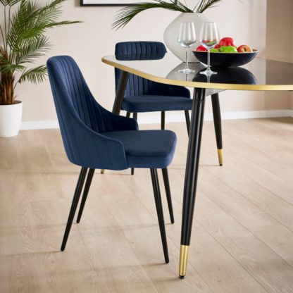 b1854a1257d1e7cb4fa4daed9c8f62d6124251b48a028207d565a57616bfe939.jpg An Image of Shea Set of 2 Dining Chairs, Velvet