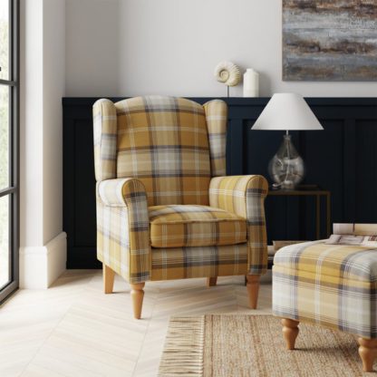d08907c8fed0d0c07478f7a834dd7cf4ea95cf5495f7bbfe0cbe2c6b69ae276e.jpg An Image of Oswald Check Wingback Armchair
