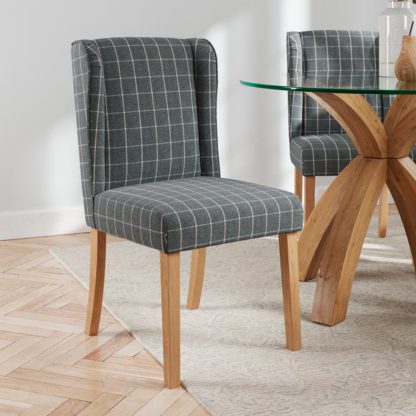 d77f5ba34406c4212706c264ccd43b380f11fdf9d343ca6bed7561d126a0de4d.jpg An Image of Oswald Set of 2 Dining Chairs, Country Check