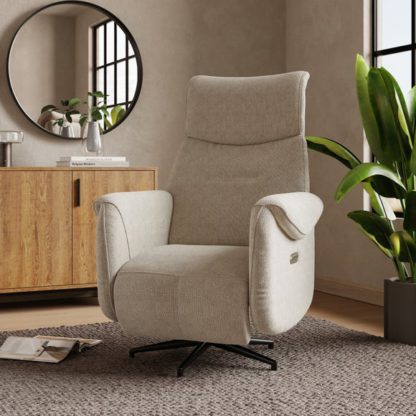 e87607bacd11916dd398cd9becfe69dd788105da8f466938cbab09ff084c492c.jpg An Image of Silas Fabric Recline Swivel Chair