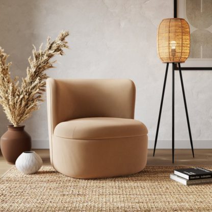 f8129d6d6a4855342e3a50af6c2e2bd5a4fd2381164ea6f89ac9dd52827d41d7.jpg An Image of Modern Curves Velvet Occasional Chair